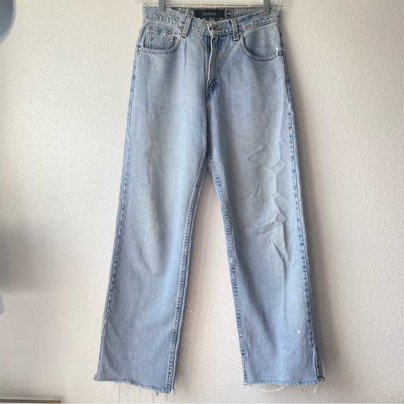 Vintage Levi's Silver Tab Loose High Waisted Straight Leg Distressed Jeans 9